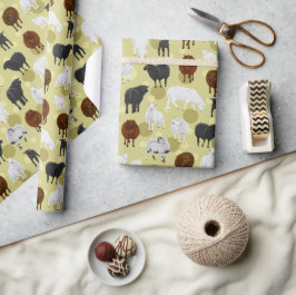 Niedlicher flauschiger Schafspelz Muster Bauer Geschenkpapier
