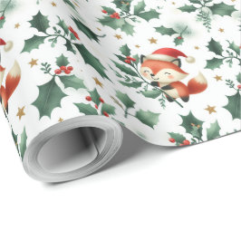 Niedlicher flauschiger Weihnachtskranz Geschenkpapier