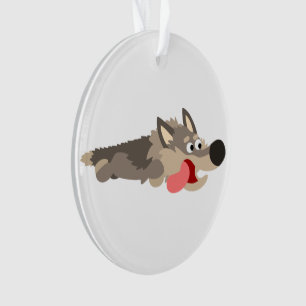 Niedlicher Fleet Cartoon Wolf Acrylschmuck Ornament