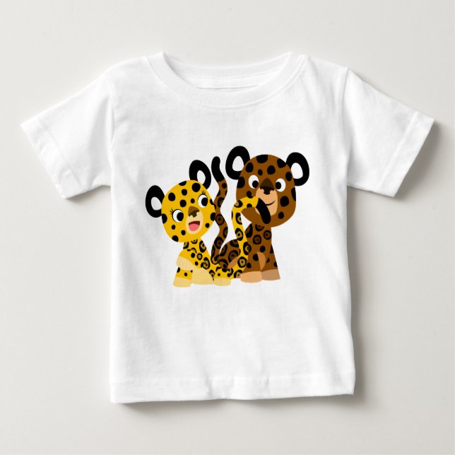 Niedlicher Flirtatisches Cartoon Jaguars Baby T -  Baby T-shirt (Vorderseite)