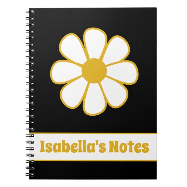 Niedlicher floraler Daisy Single Retro Personalisi Notizblock (Vorderseite)