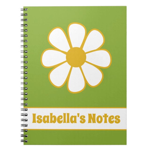 Niedlicher floraler Daisy Single Retro Personalisi Notizblock (Vorderseite)