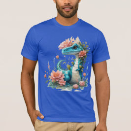 Niedlicher floraler Dinosaurier T-Shirt