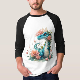 Niedlicher floraler Dinosaurier T-Shirt
