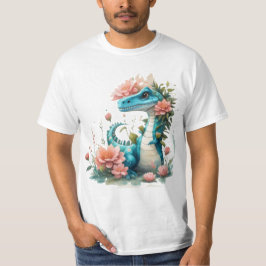 Niedlicher floraler Dinosaurier T-Shirt