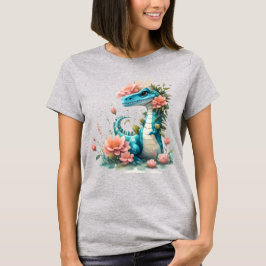 Niedlicher floraler Dinosaurier T-Shirt