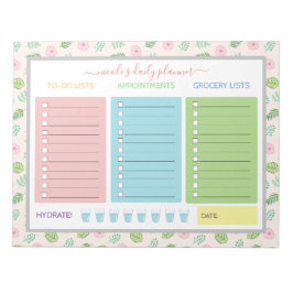 Niedlicher floraler Tagesplaner Notizblock