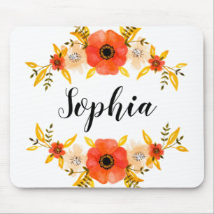 Niedlicher Florenkorb-Text Mousepad