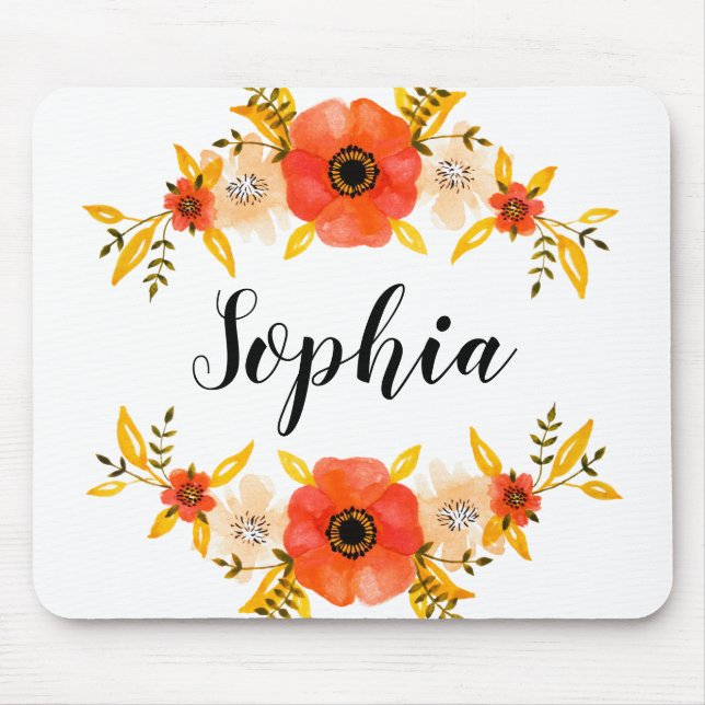 Niedlicher Florenkorb-Text Mousepad (Vorne)