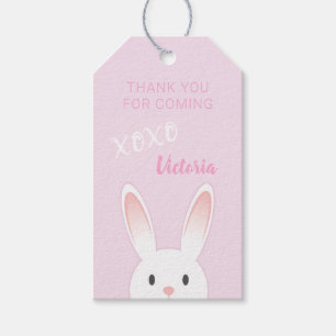 Niedlicher Flüchtige Blick-a-boo Bunny Geburtstag  Geschenkanhänger