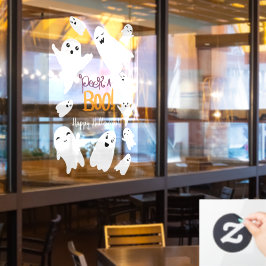 Niedlicher flüchtige Blick ein Drehbuch Halloween  Fensteraufkleber