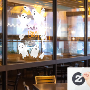 Niedlicher flüchtige Blick ein Drehbuch Halloween  Fensteraufkleber