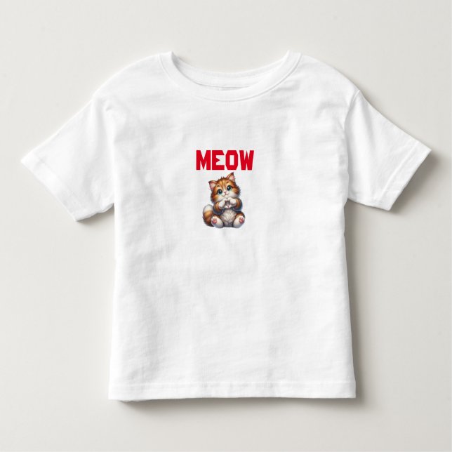Niedlicher Fluffy Kitten mit Herzstiftung | anmuti Kleinkind T-shirt (Vorderseite)