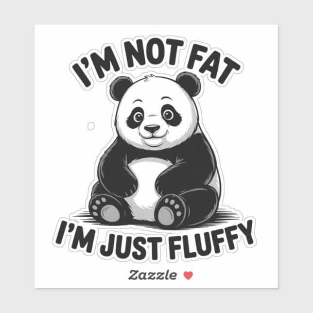 Niedlicher Fluffy Panda mit funny Zitat Aufkleber (Blatt)