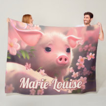 Niedlicher Fluffy Pig Fleece Blanket