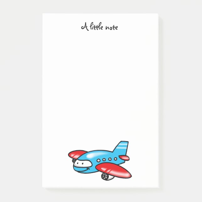 niedlicher Flugzeug-Cartoon Post-it Klebezettel (Vorderseite)