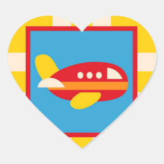 Niedlicher Flugzeugtransport Thema Kindergeschenke Herz-Aufkleber
