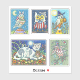 NIEDLICHER FOLK ART WHIMSICAL URLAUB OWL STICKERS AUFKLEBER