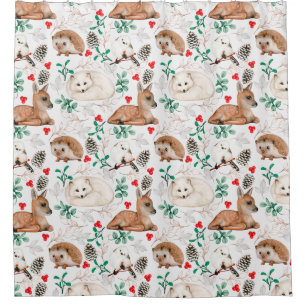 Niedlicher Forest Critters Duschvorhang