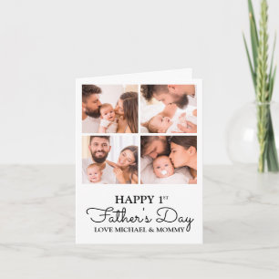 Niedlicher Fotocollage Vater Happy First Vathers D Karte
