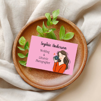 niedlicher Fotograf gezeichnet mit Malerei Visitenkarte