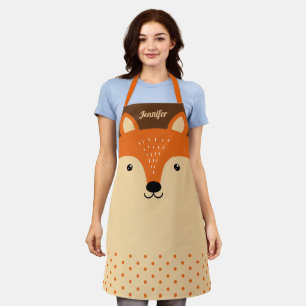 Niedlicher Fox-Gesichtspunkt-Personalisierter Name Schürze