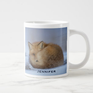 Niedlicher Fox hat das Foto im Winter aufgerissen Jumbo-Tasse