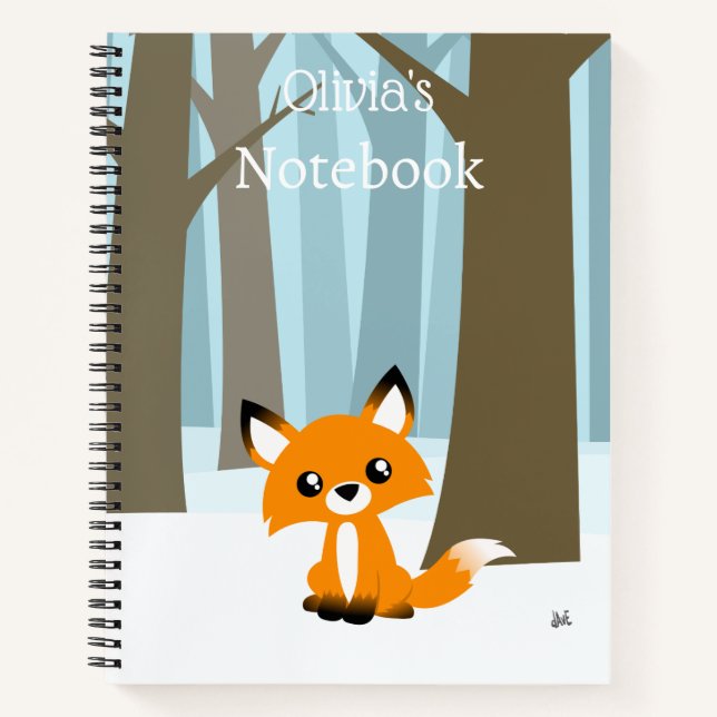 Niedlicher Fox im SchneeNotebook Notizbuch (Vorderseite)