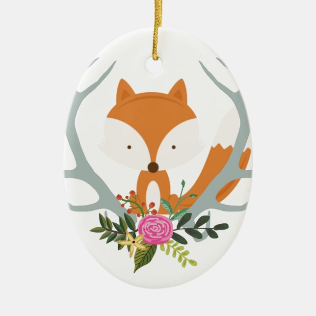 Niedlicher Fox Keramik Ornament (Vorne)