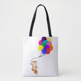 Niedlicher Fox mit Ballon-Taschen-Tasche