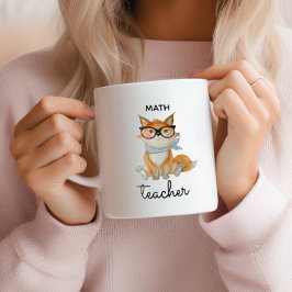 Niedlicher Fox mit Brillenmathematiker Zweifarbige Tasse