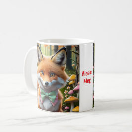 Niedlicher Fox mit einem grünen und rosa Bug Kaffeetasse