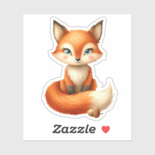 Niedlicher Fox mit Mais Aufkleber