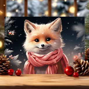 Niedlicher Fox mit Scarf Weihnachten