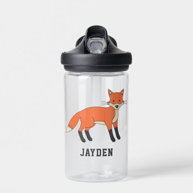 Niedlicher Fox-Personalisierter Individuelle Name  Trinkflasche (Vorne)