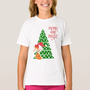 Niedlicher Fox- und Weihnachtsbaum T-Shirt