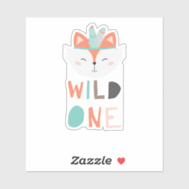 niedlicher Fox-Wald Wild ein Stamm Erster Geburtst Aufkleber