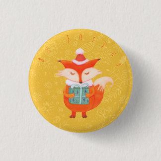 Niedlicher Fox-Weihnachtsknopf Button