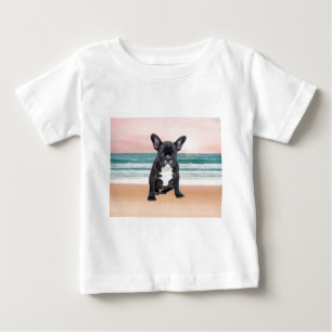 Niedlicher französischer Bulldog Beach Baby T-shirt