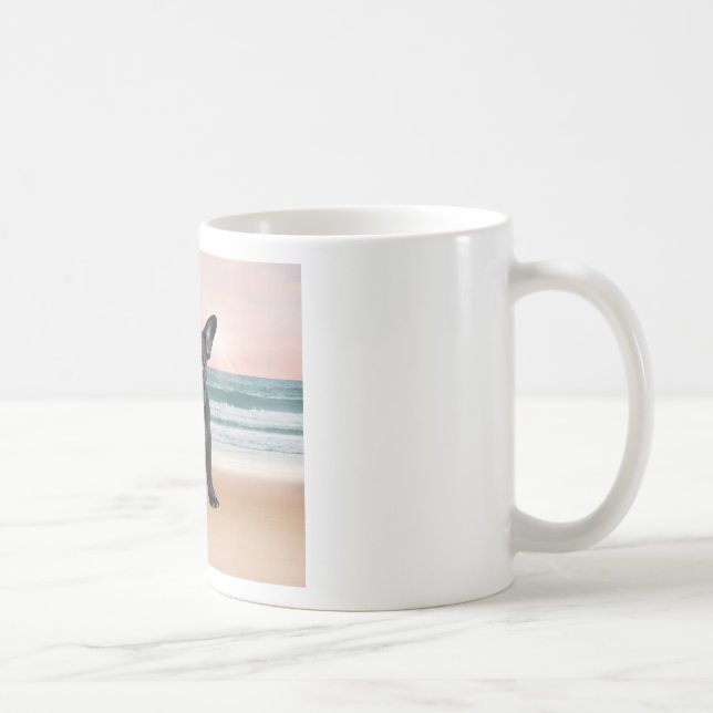 Niedlicher französischer Bulldog Beach Kaffeetasse (Rechts)