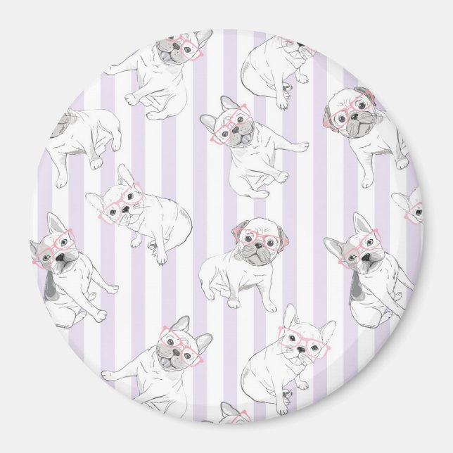 Niedlicher französischer Bulldog/Boston Terrier Magnet (Vorne)