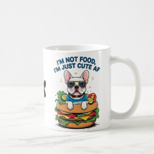 Niedlicher französischer Bulldog Burger Cartoon    Kaffeetasse