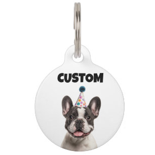 Niedlicher französischer Bulldog Custom Geburtstag Haustiermarke