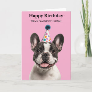 Niedlicher französischer Bulldog Custom Geburtstag Karte