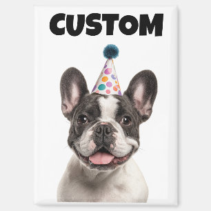 Niedlicher französischer Bulldog Custom Geburtstag Magnet