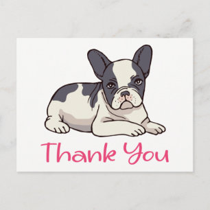 Niedlicher französischer Bulldog Danke, Frenchie P Postkarte