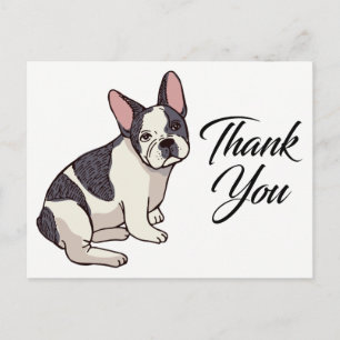 Niedlicher französischer Bulldog Danke, Frenchie P Postkarte