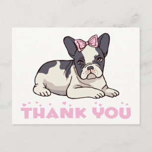Niedlicher französischer Bulldog Danke, Frenchie P Postkarte