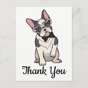 Niedlicher französischer Bulldog Danke, Frenchie P Postkarte