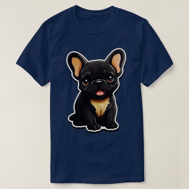 Niedlicher französischer Bulldog Frenchie Dog Love T-Shirt (Design vorne)